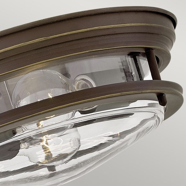 Quintiesse Hadrian Flush Ceiling Light Clear Glass, Oil Rubbed Bronze – from Amos Lighting + Home