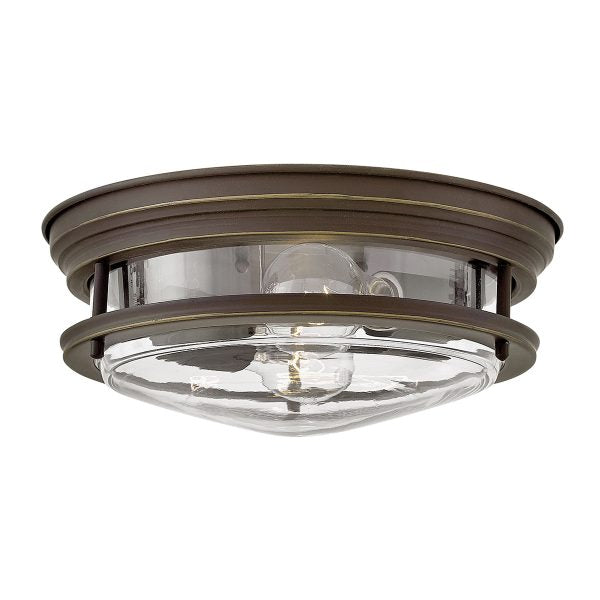 Quintiesse Hadrian Flush Ceiling Light Clear Glass, Oil Rubbed Bronze – from Amos Lighting + Home