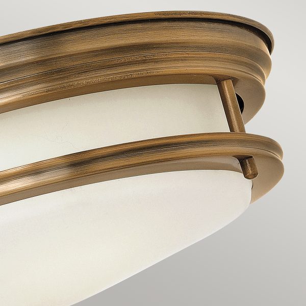 Quintiesse Hadrian Flush Ceiling Light Opal Glass, Brushed Bronze – from Amos Lighting + Home