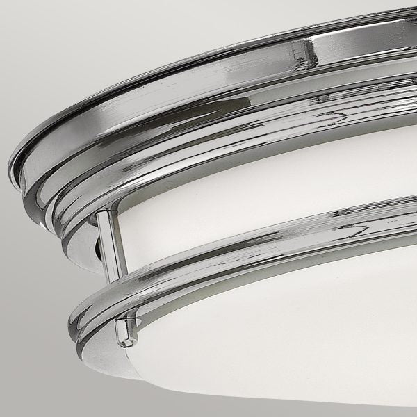 Quintiesse Hadrian Flush Ceiling Light Opal Glass, Chrome – from Amos Lighting + Home