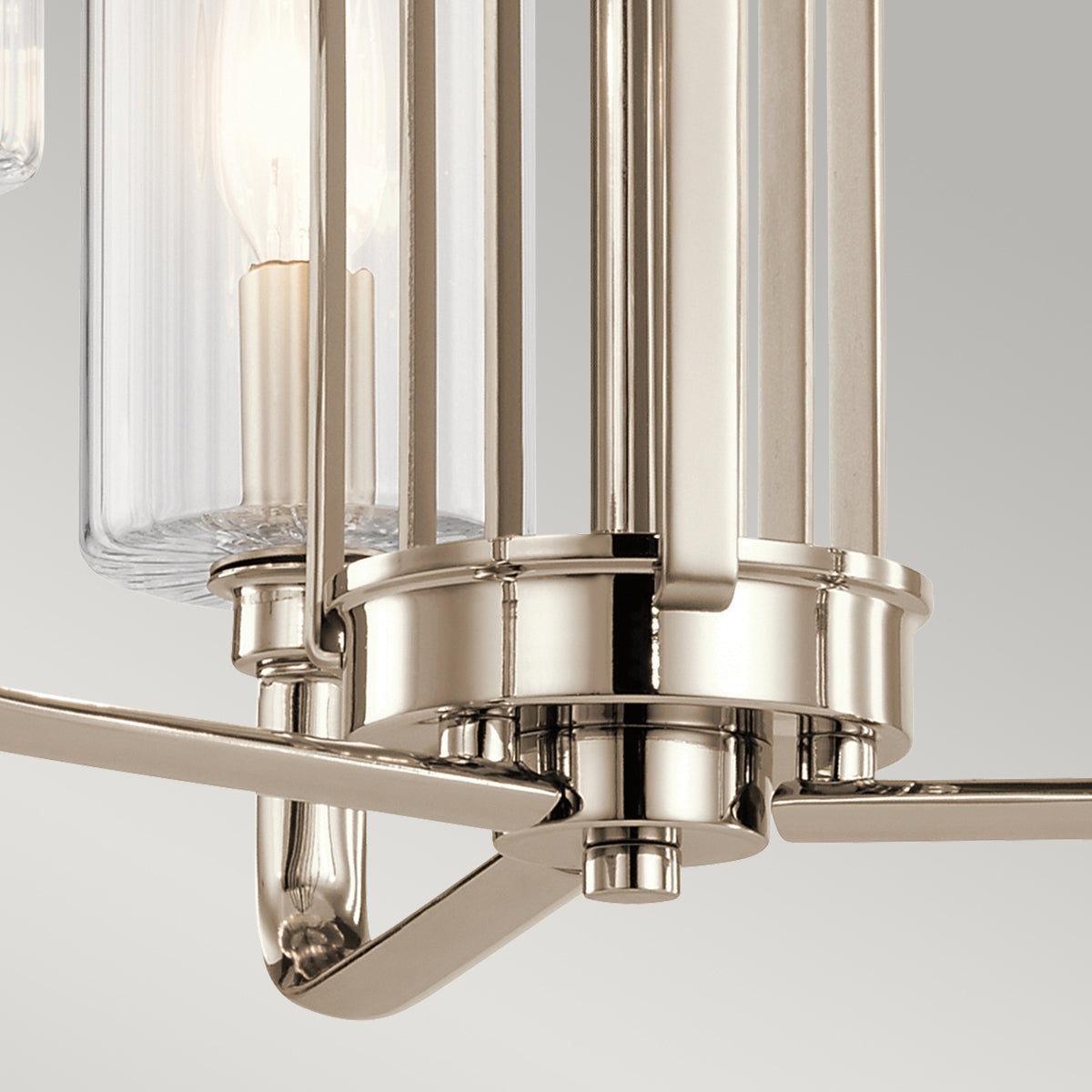 Quintiesse Kimrose 3 lt Art Deco Chandelier Polished Nickel – from Amos Lighting + Home