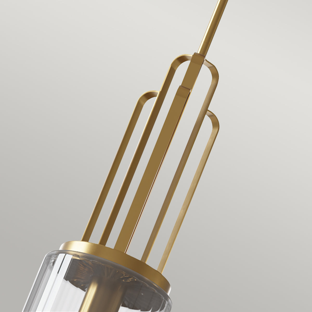 Quintiesse Kimrose Art Deco Mini Pendant Brushed Natural Brass – from Amos Lighting + Home