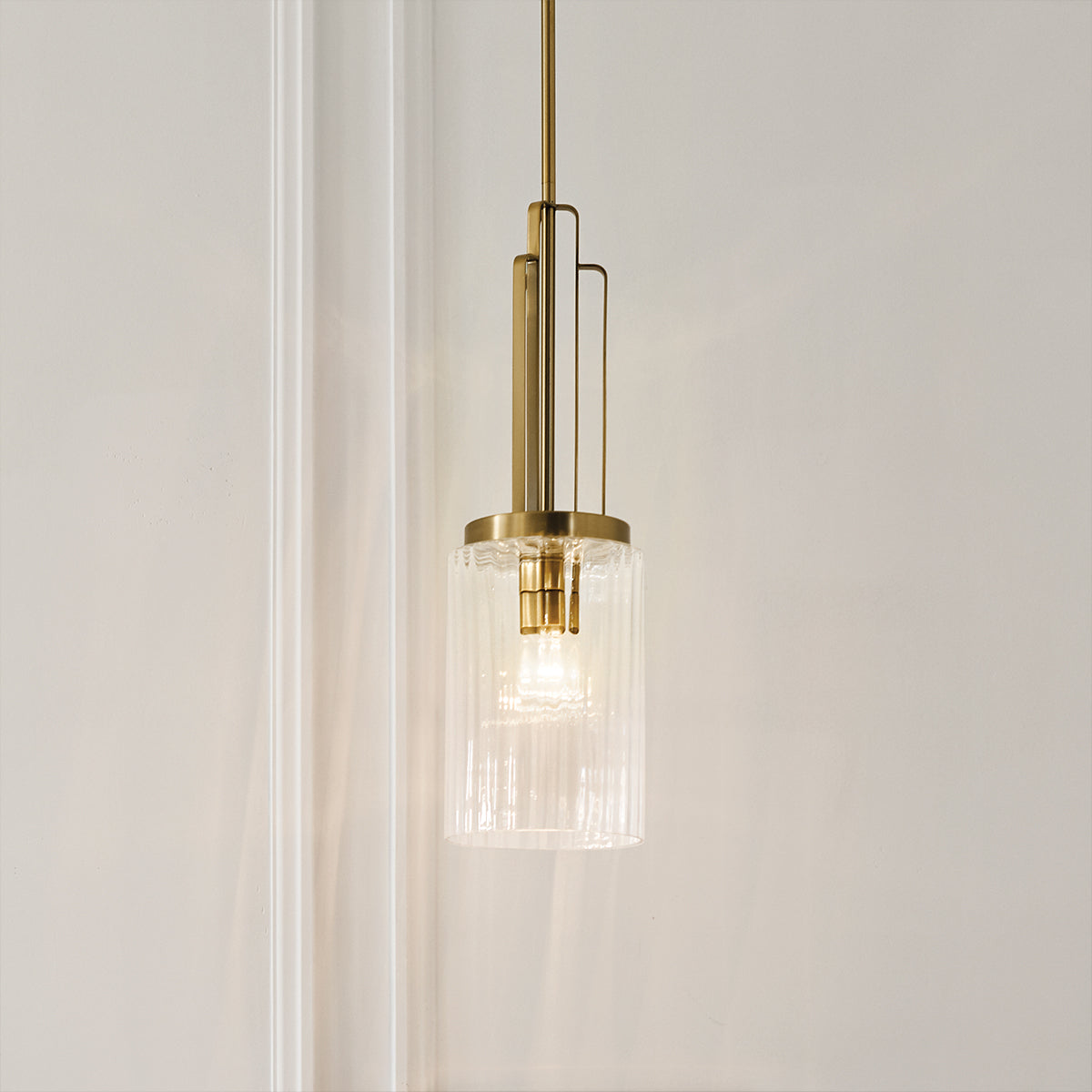Quintiesse Kimrose Art Deco Mini Pendant Brushed Natural Brass – from Amos Lighting + Home