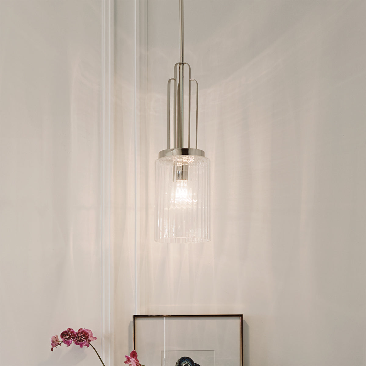 Quintiesse Kimrose Art Deco Mini Pendant Polished Nickel – from Amos Lighting + Home