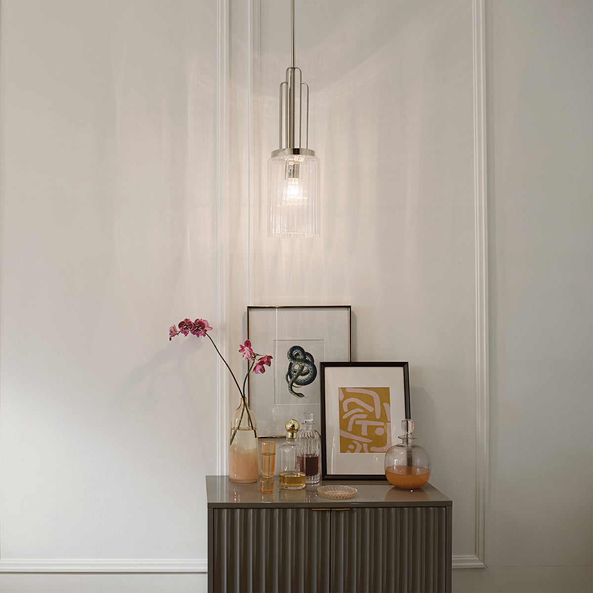 Quintiesse Kimrose Art Deco Mini Pendant Polished Nickel – from Amos Lighting + Home