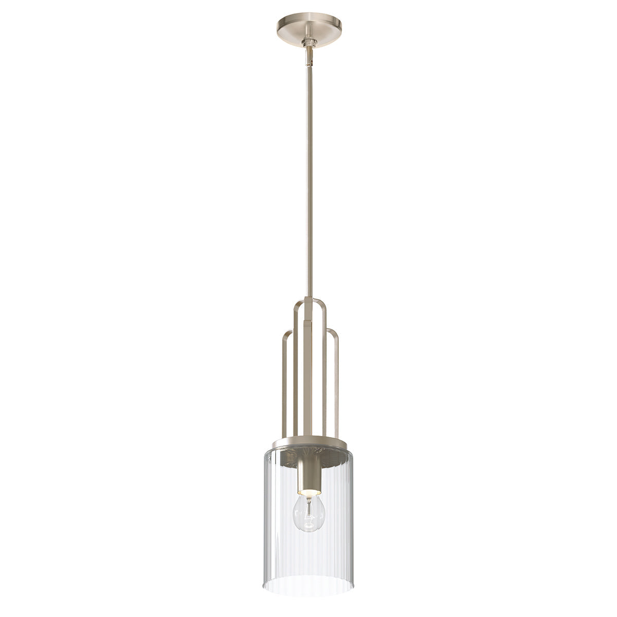Quintiesse Kimrose Art Deco Mini Pendant Polished Nickel – from Amos Lighting + Home