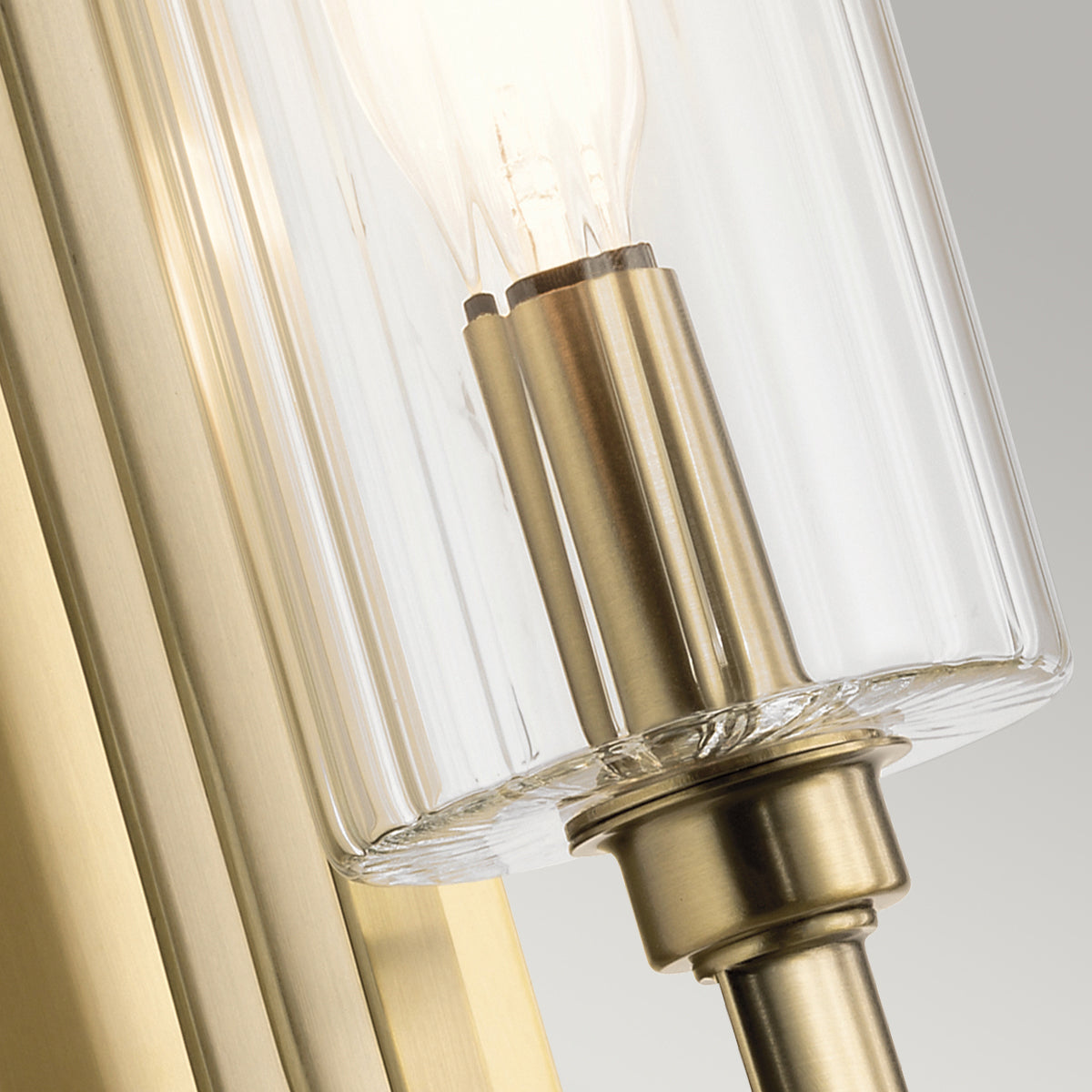 Quintiesse Kimrose Art Deco Wall Light Brushed Natural Brass – from Amos Lighting + Home