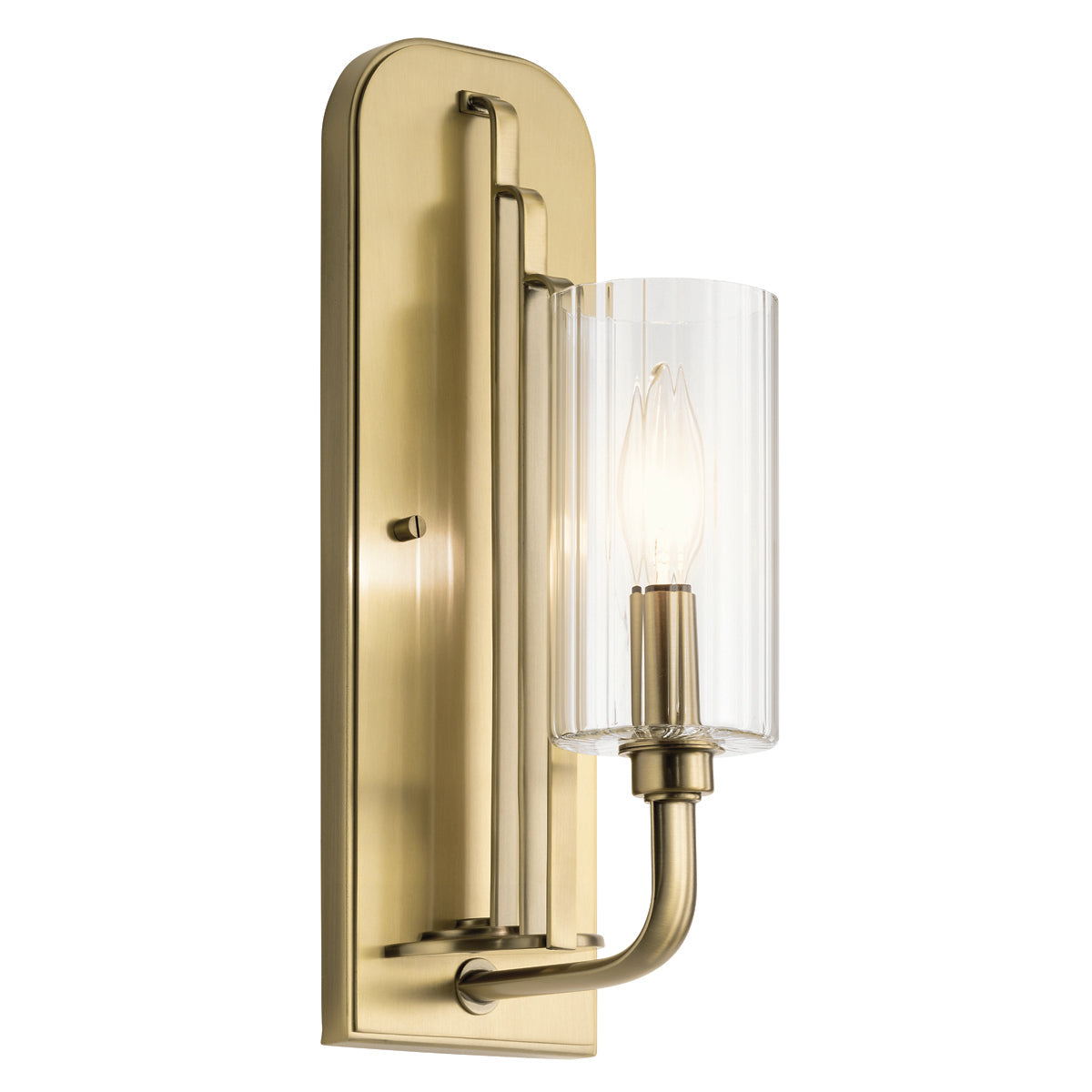 Quintiesse Kimrose Art Deco Wall Light Brushed Natural Brass – from Amos Lighting + Home