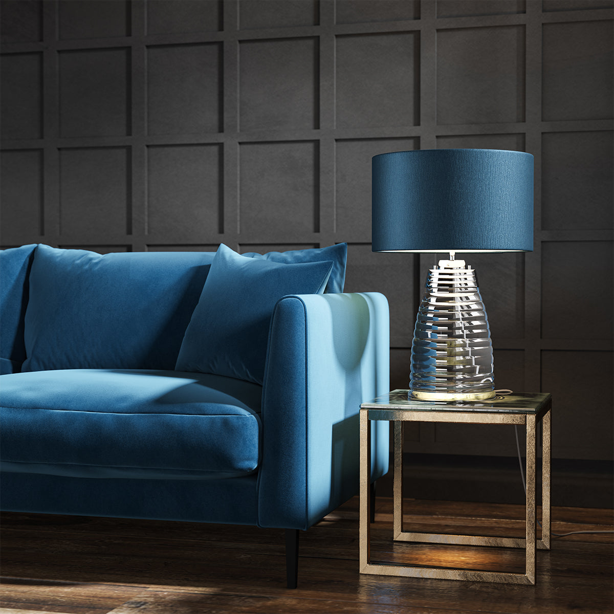 Quintiesse Milne Table Lamp Teal – from Amos Lighting + Home