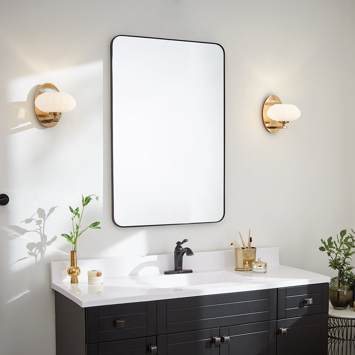 Quintiesse Pim Bathroom Wall Light Fox Gold – from Amos Lighting + Home