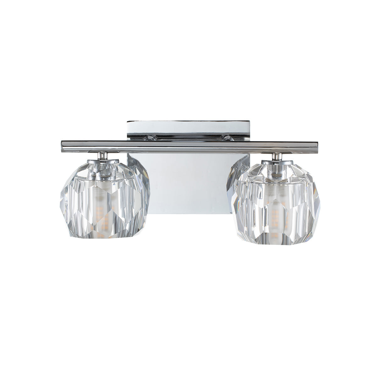 Quintiesse Regalia 2 lt Bathroom Wall Light Crystal and Polished Chrome IP44 – from Amos Lighting + Home