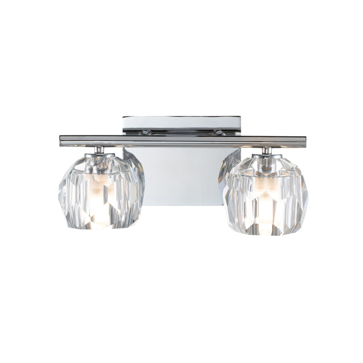 Quintiesse Regalia 2 lt Bathroom Wall Light Crystal and Polished Chrome IP44 – from Amos Lighting + Home