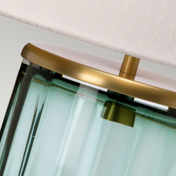 Quintiesse Reno Table Lamp Green & Aged Brass – from Amos Lighting + Home
