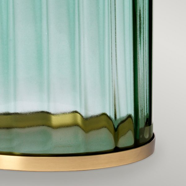 Quintiesse Reno Table Lamp Green & Aged Brass – from Amos Lighting + Home