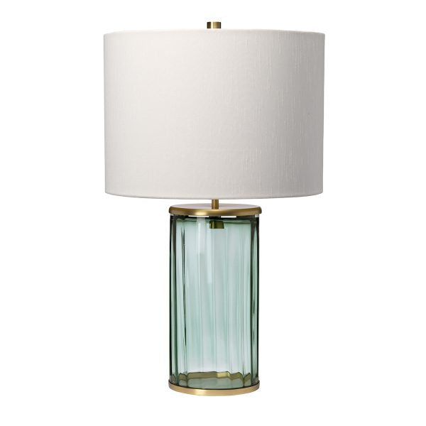 Quintiesse Reno Table Lamp Green & Aged Brass – from Amos Lighting + Home