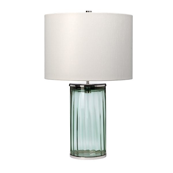 Quintiesse Reno Table Lamp Green & Polished Nickel – from Amos Lighting + Home