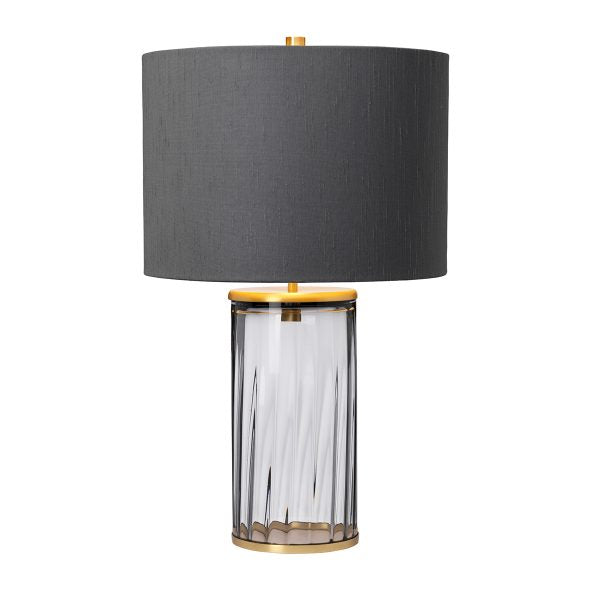 Quintiesse Reno Table Lamp Smoke & Aged Brass – from Amos Lighting + Home