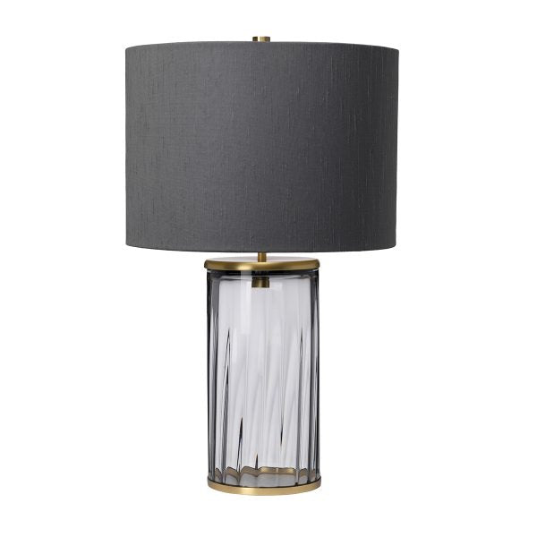 Quintiesse Reno Table Lamp Smoke & Aged Brass – from Amos Lighting + Home