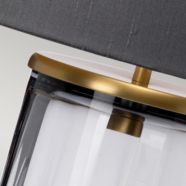 Quintiesse Reno Table Lamp Smoke & Aged Brass – from Amos Lighting + Home