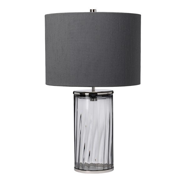 Quintiesse Reno Table Lamp Smoke & Polished Nickel – from Amos Lighting + Home