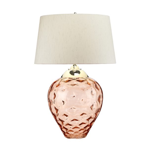 Quintiesse Samara Large Table Lamp Salmon – from Amos Lighting + Home
