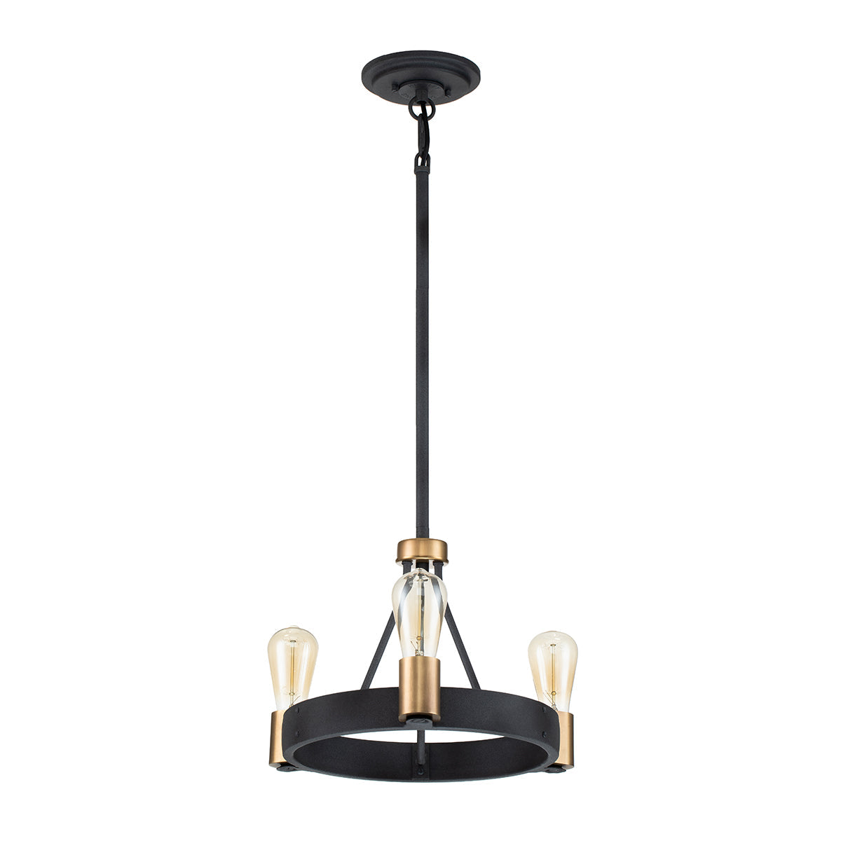 Quintiesse Silas 3 lt Semi-flush/Pendant Aged Zinc – from Amos Lighting + Home