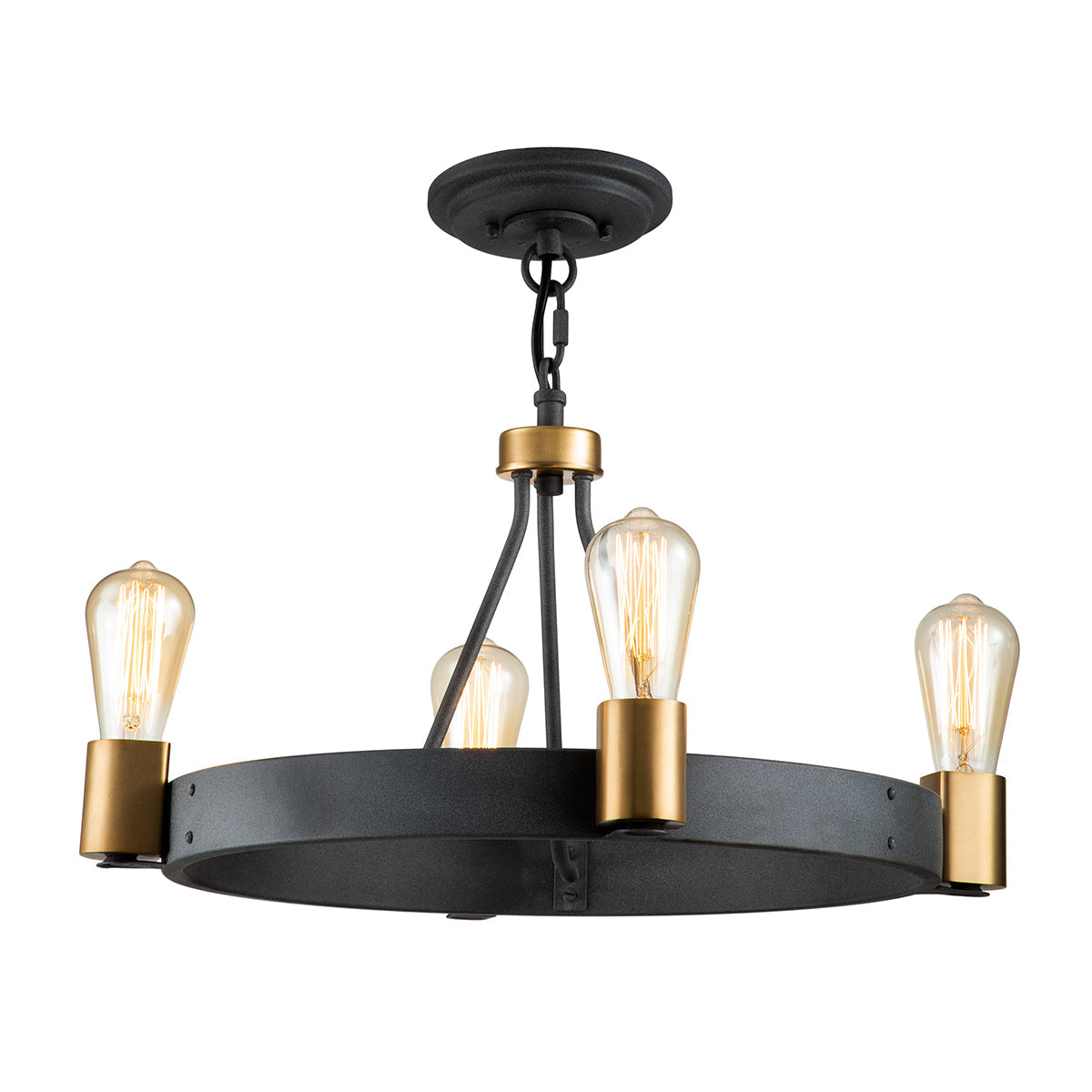 Quintiesse Silas 4 lt Semi-flush/Pendant, Aged Zinc – from Amos Lighting + Home