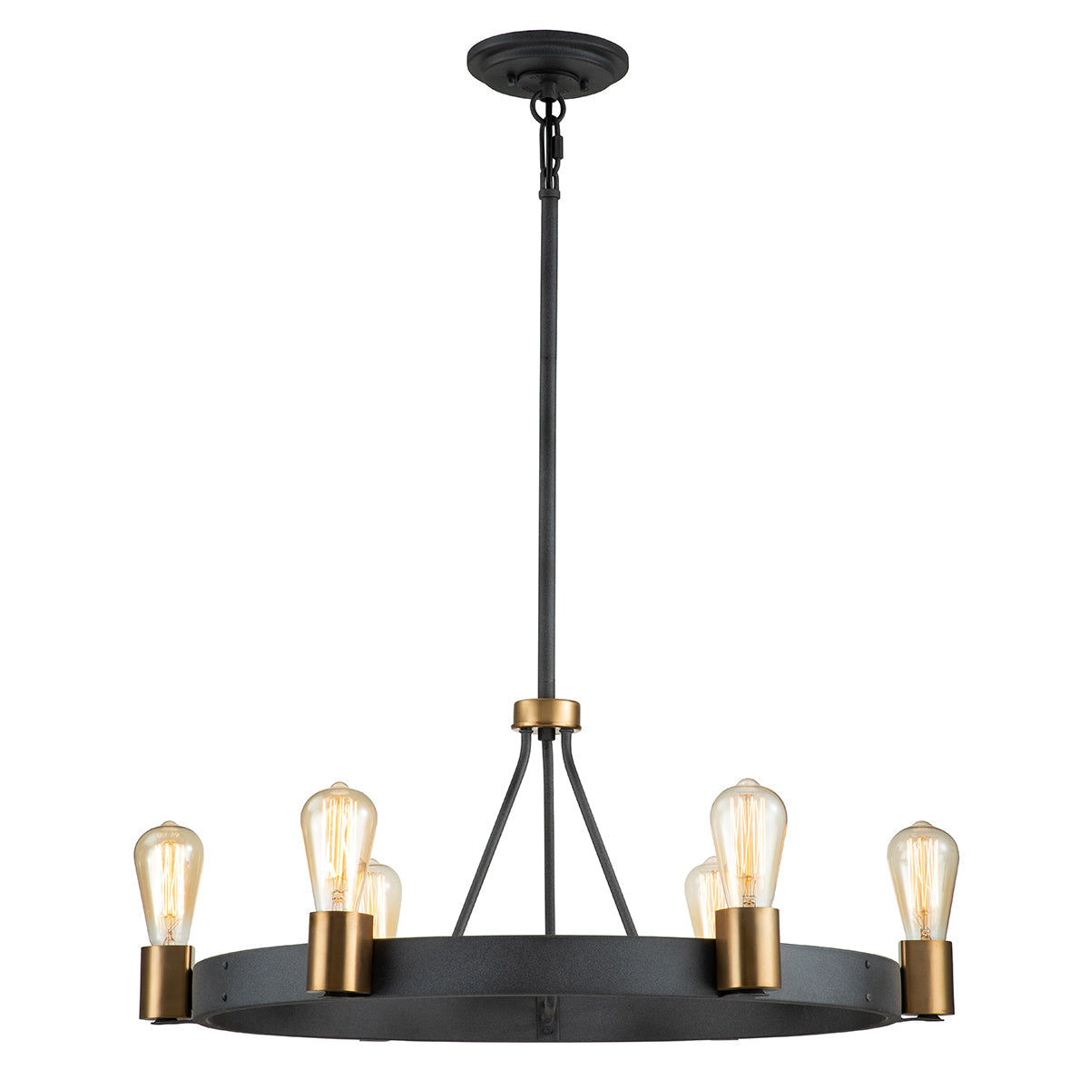Quintiesse Silas 6 lt Semi-flush/Pendant, Aged Zinc – from Amos Lighting + Home