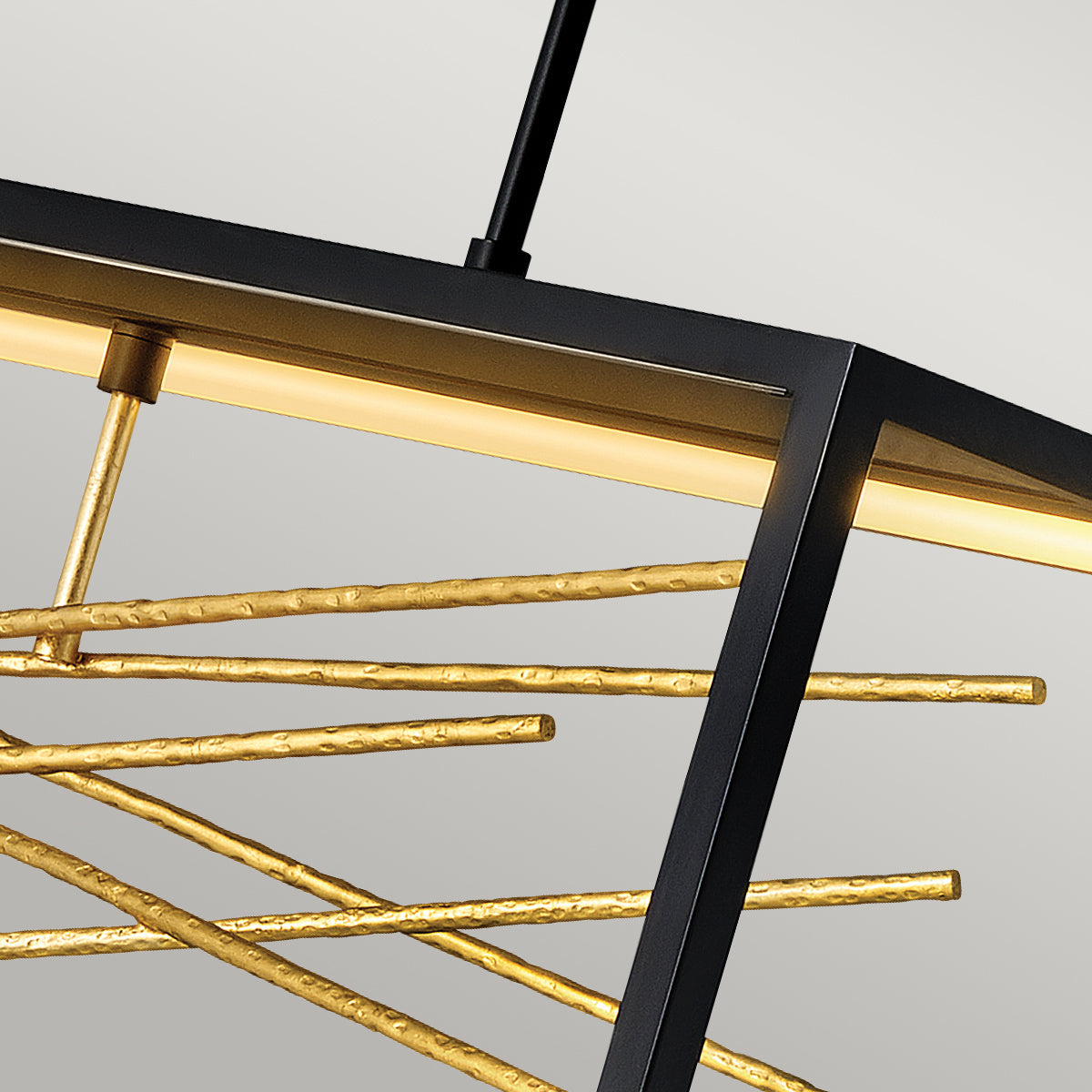 Quintiesse Styx LED Linear Pendant Light Black with Gilded Gold – from Amos Lighting + Home