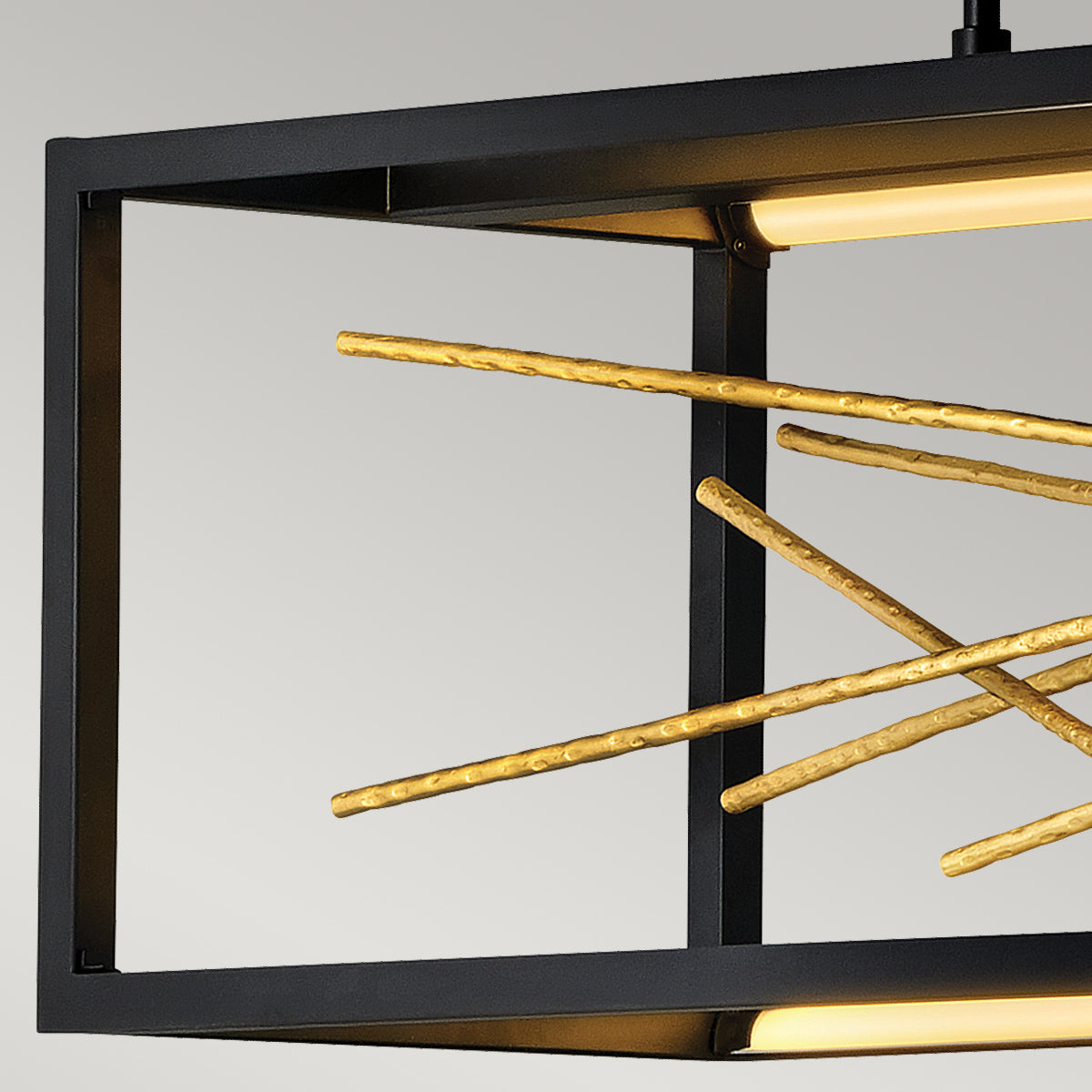 Quintiesse Styx LED Linear Pendant Light Black with Gilded Gold – from Amos Lighting + Home