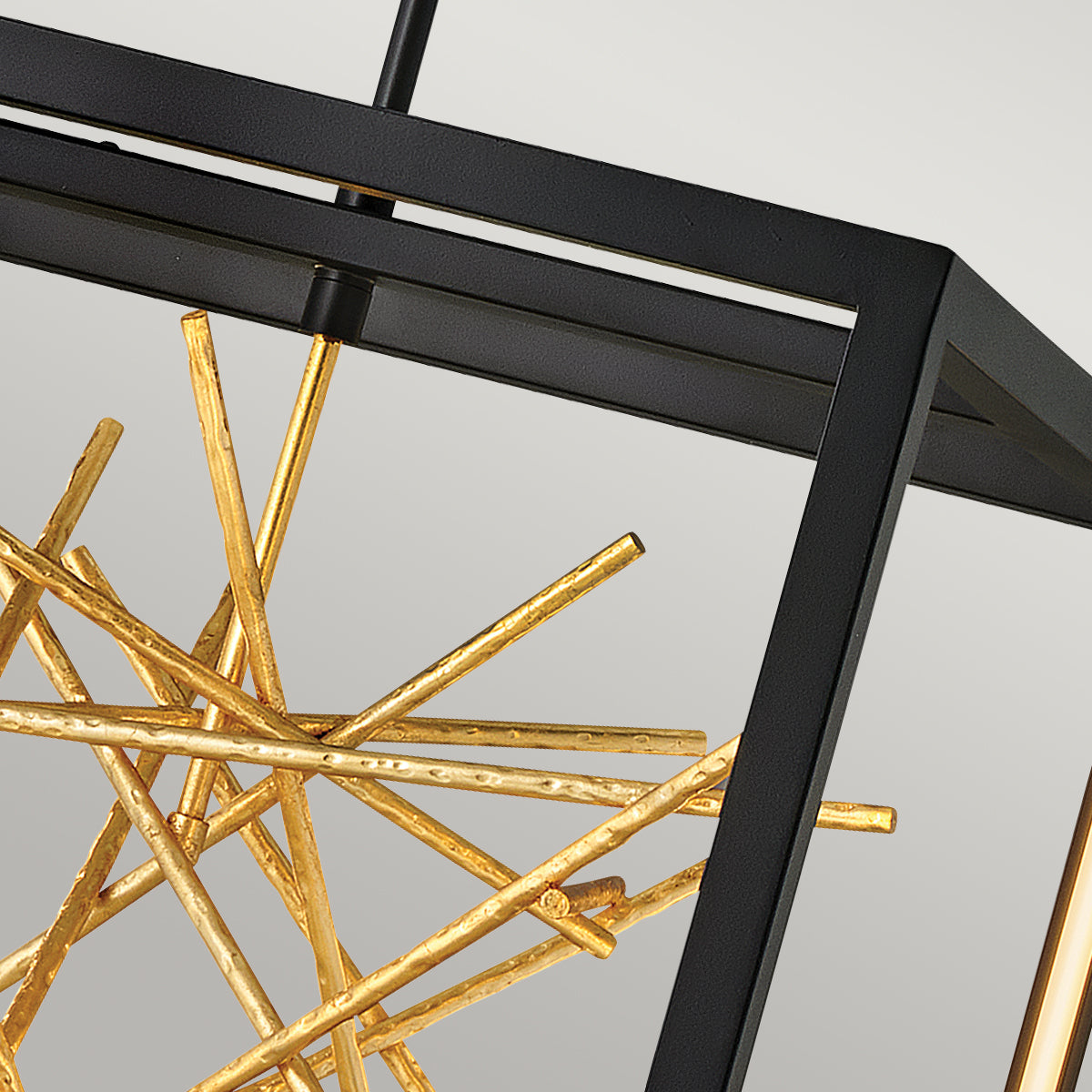 Quintiesse Styx LED Pendant Chandelier Black with Gilded Gold – from Amos Lighting + Home