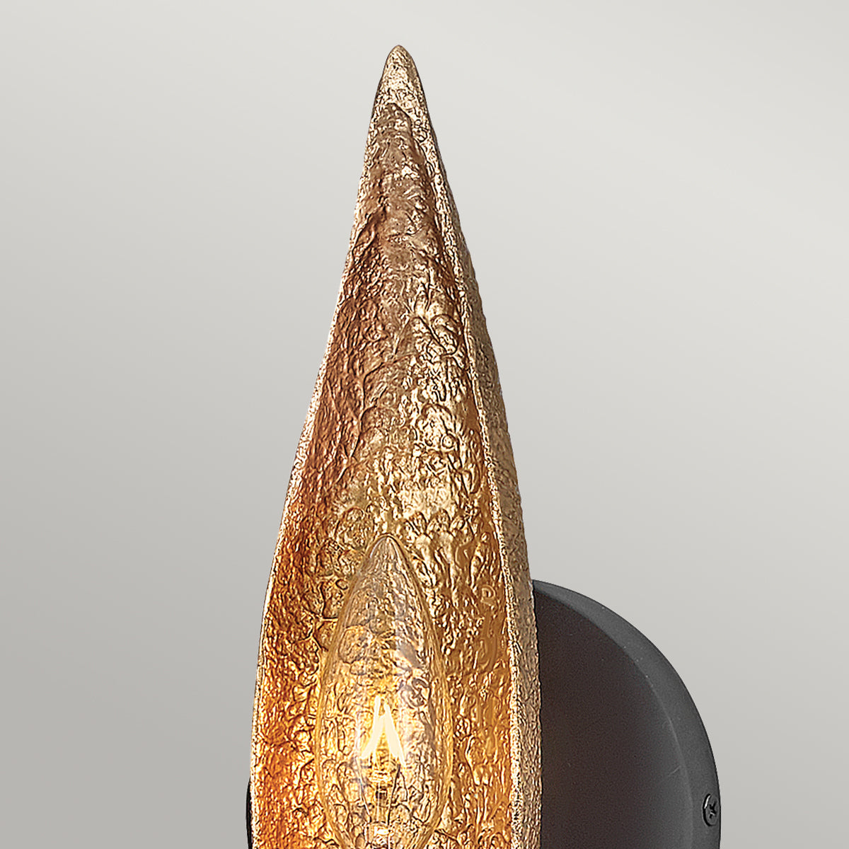 Quintiesse Willow 1 lt Wall Light Carbon Black with Deluxe Gold Finish – from Amos Lighting + Home