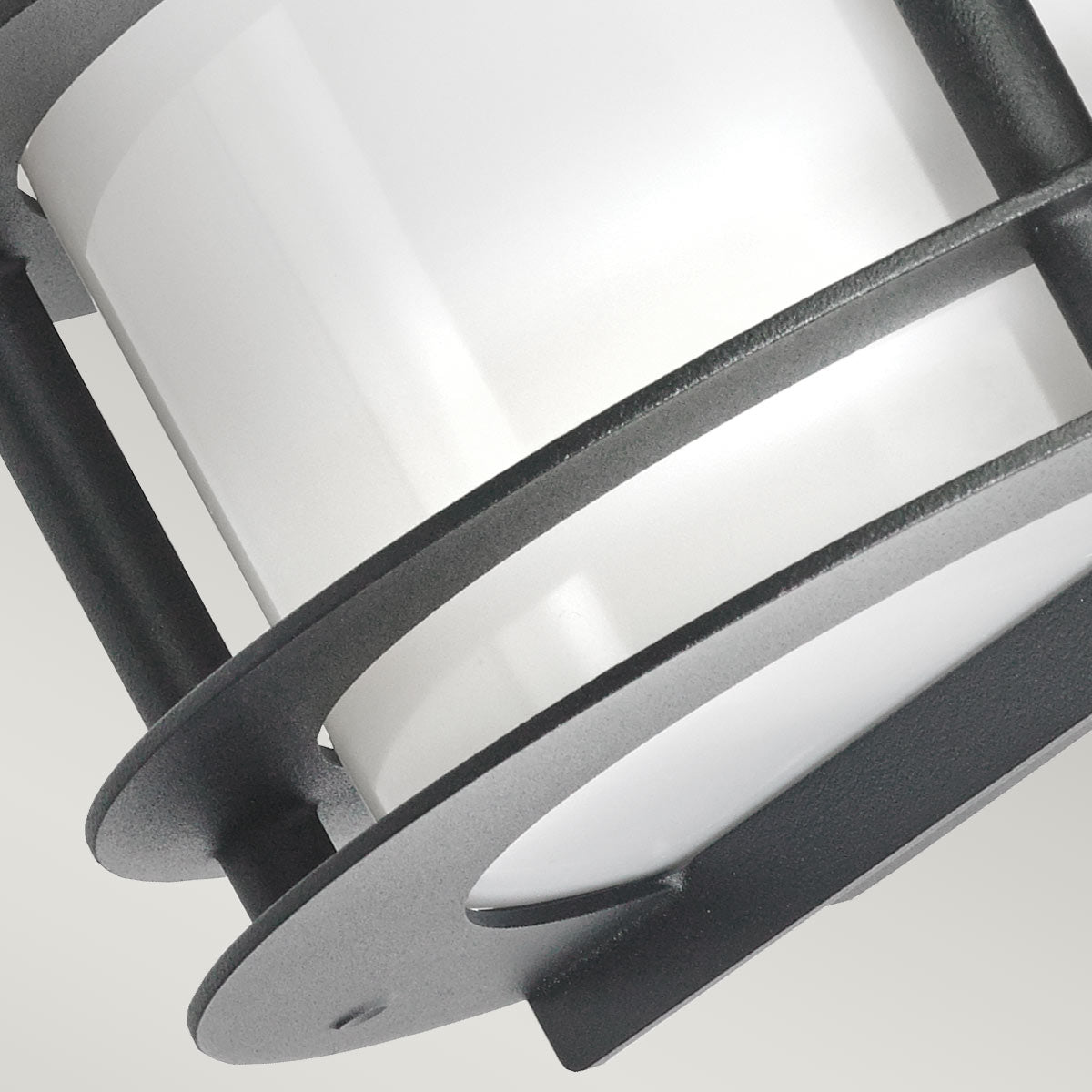 Norlys Stockholm 1 Light Flush Light - Black With Opal Glass