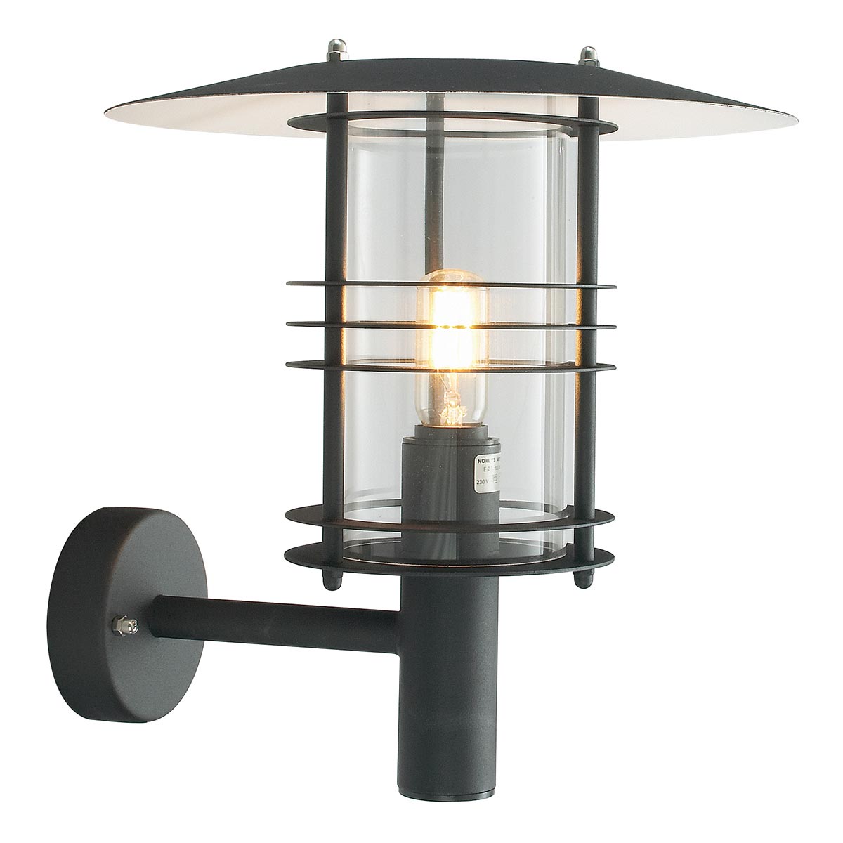 Norlys Stockholm 1 Light Grande Wall Lantern - Black