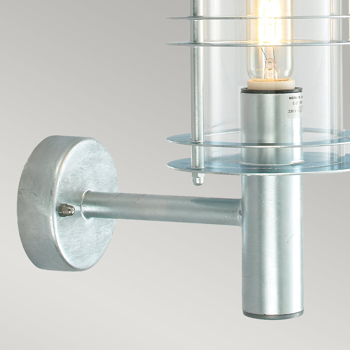 Norlys Stockholm 1 Light Grande Wall Lantern - Galvanised