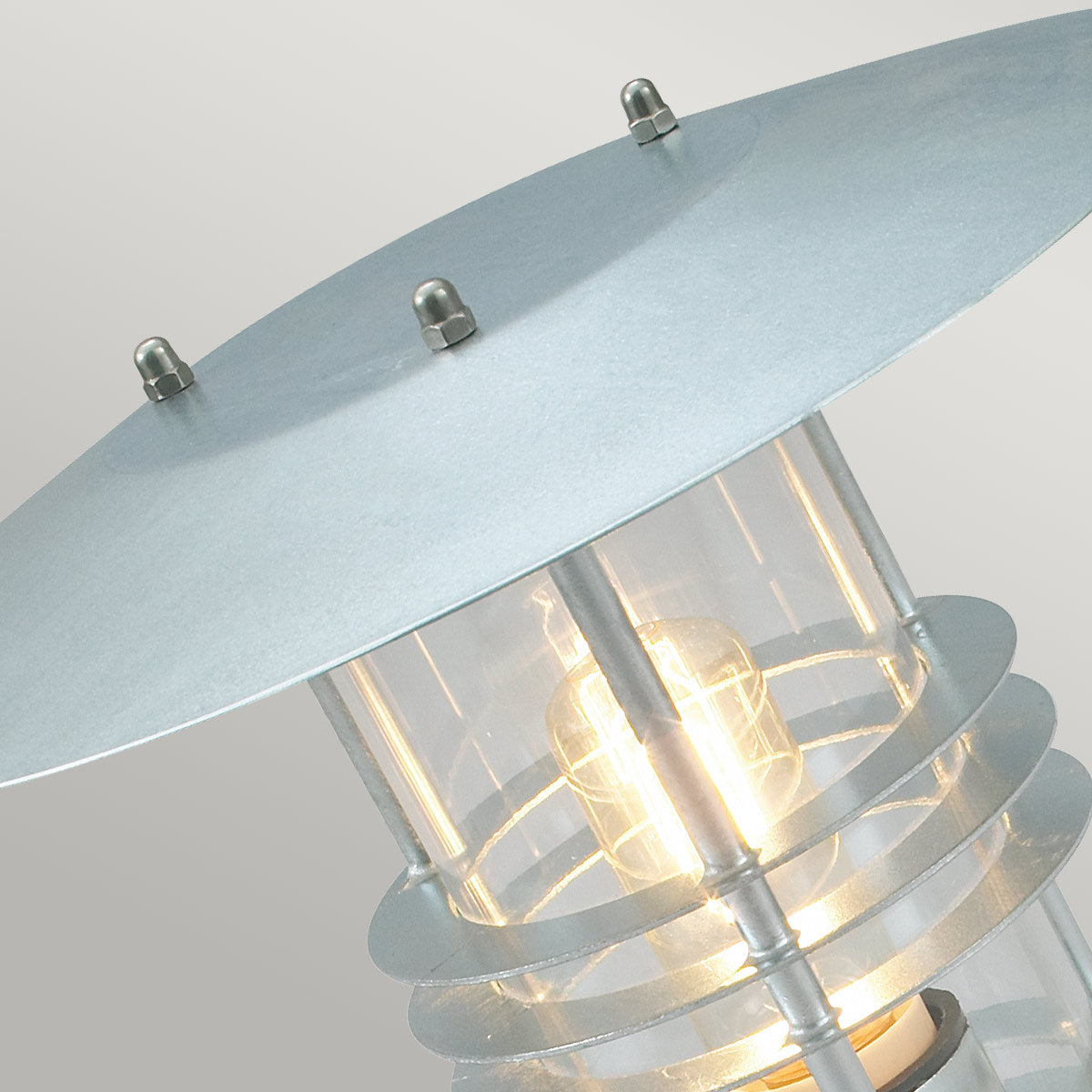 Norlys Stockholm 1 Light Pedestal - Galvanised
