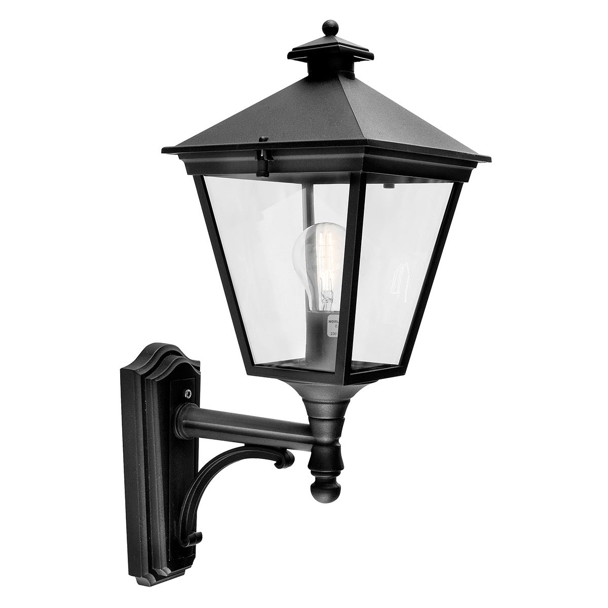 Norlys Turin 1 Light Up Wall Lantern - Black