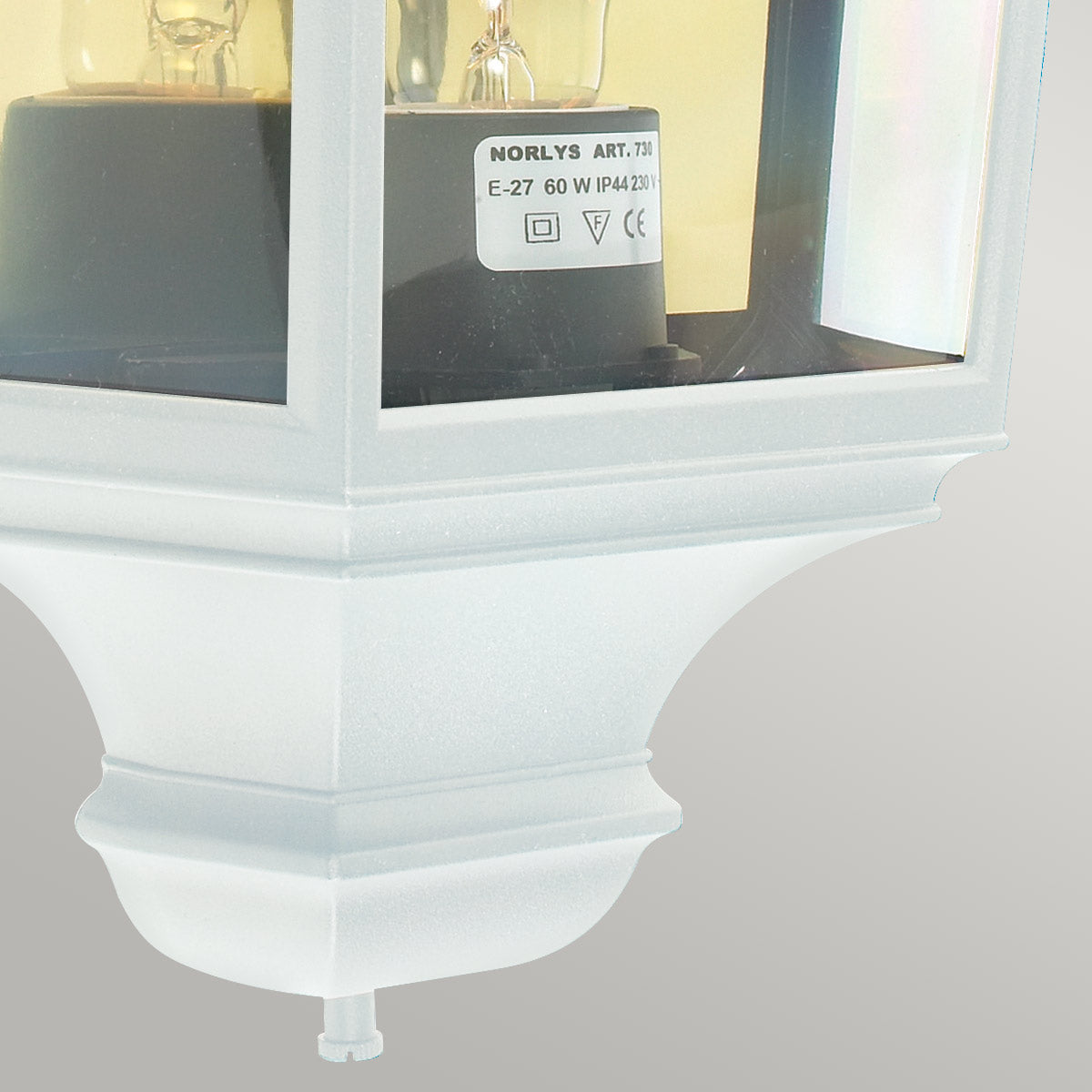 Norlys Turin 1 Light Half Lantern - White