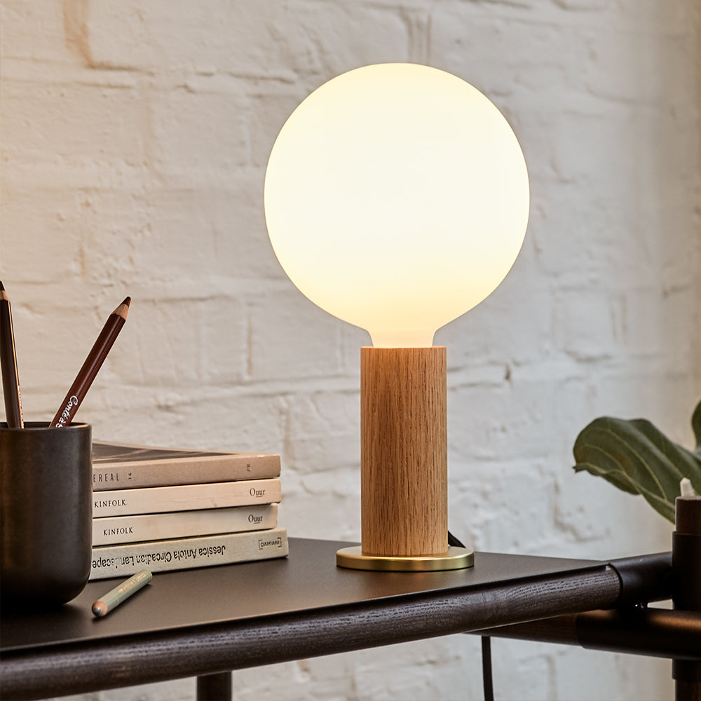 Tala Knuckle Oak Table Lamp with Sphere IV – from Amos Lighting + Home