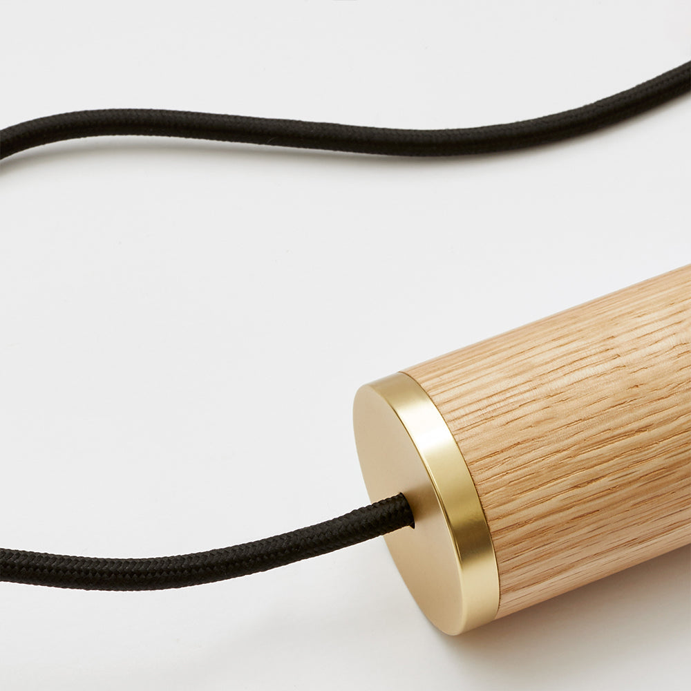 Tala Knuckle Pendant Oak with Brass Detail – from Amos Lighting + Home