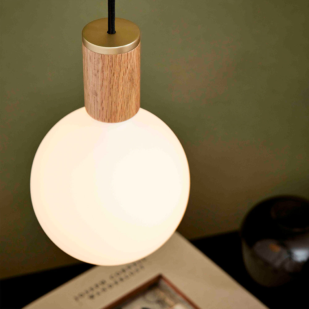 Tala Knuckle Pendant Oak with Brass Detail – from Amos Lighting + Home