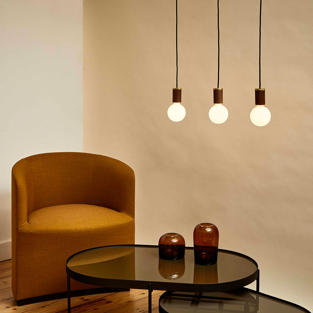 Tala Knuckle Pendant Walnut with Brass Detail – from Amos Lighting + Home