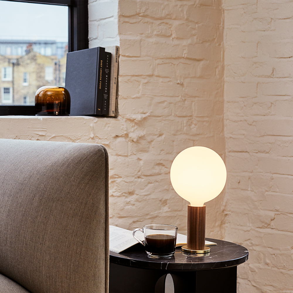 Tala Knuckle Table Lamp Walnut with Sphere IV – from Amos Lighting + Home
