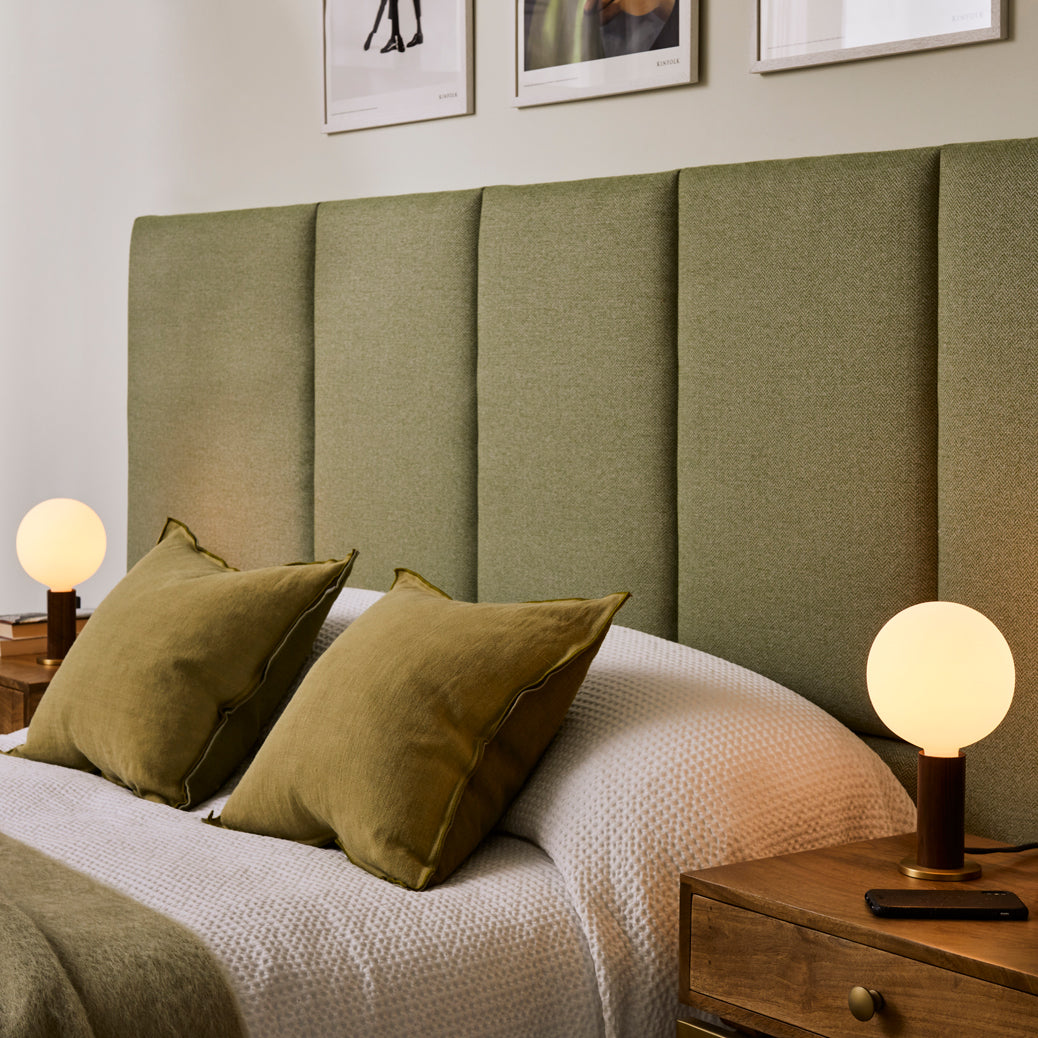 Tala Knuckle Table Lamp Walnut with Sphere IV – from Amos Lighting + Home