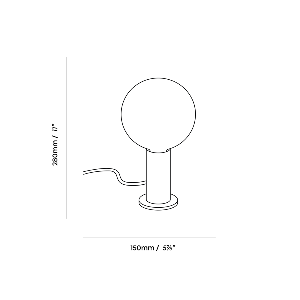 Tala Knuckle Table Lamp Walnut with Sphere IV – from Amos Lighting + Home