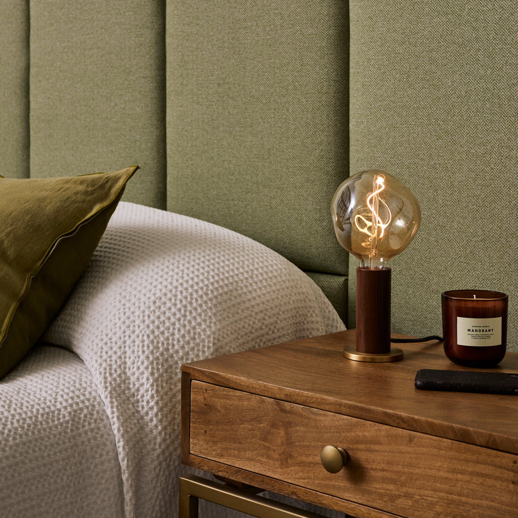 Tala Knuckle Table Lamp Walnut with Voronoi I – from Amos Lighting + Home