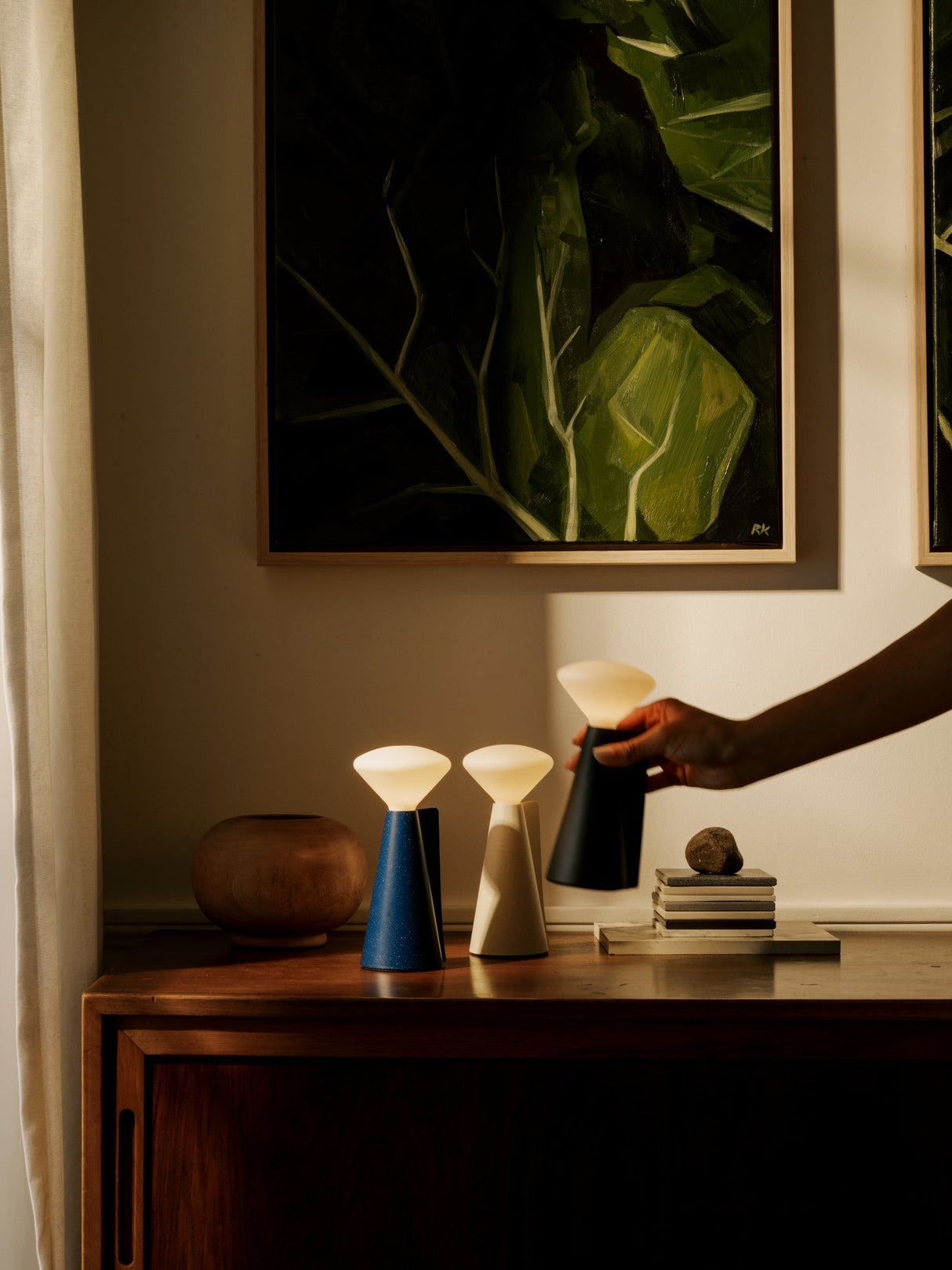 Tala Mantle Portable Lamp in Stone White – from Amos Lighting + Home