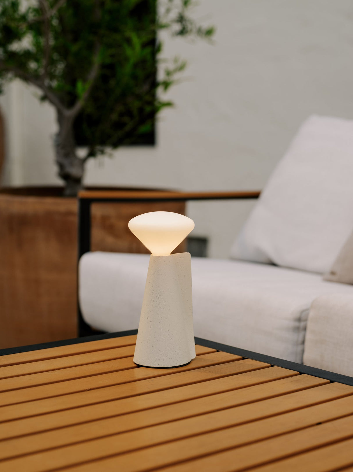 Tala Mantle Portable Lamp in Stone White – from Amos Lighting + Home