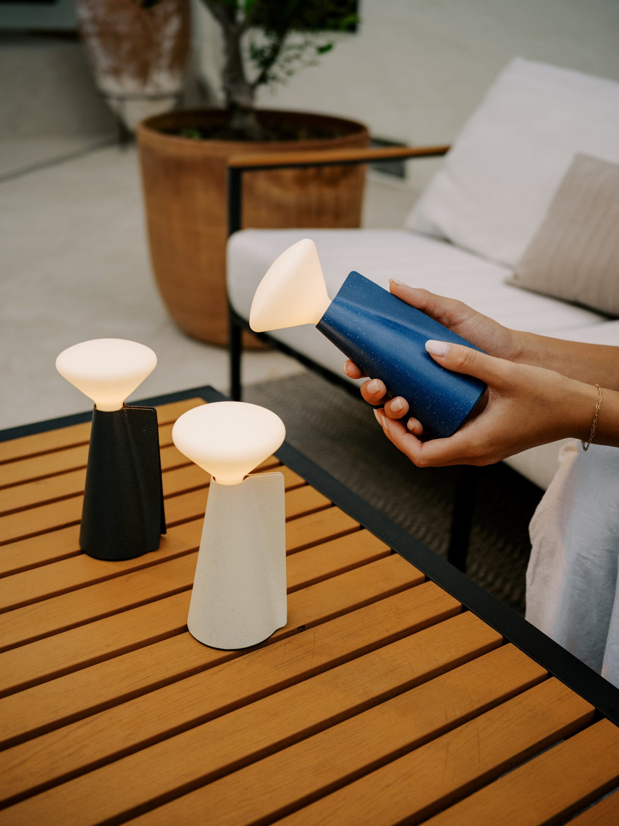 Tala Mantle Portable Lamp in Stone White – from Amos Lighting + Home