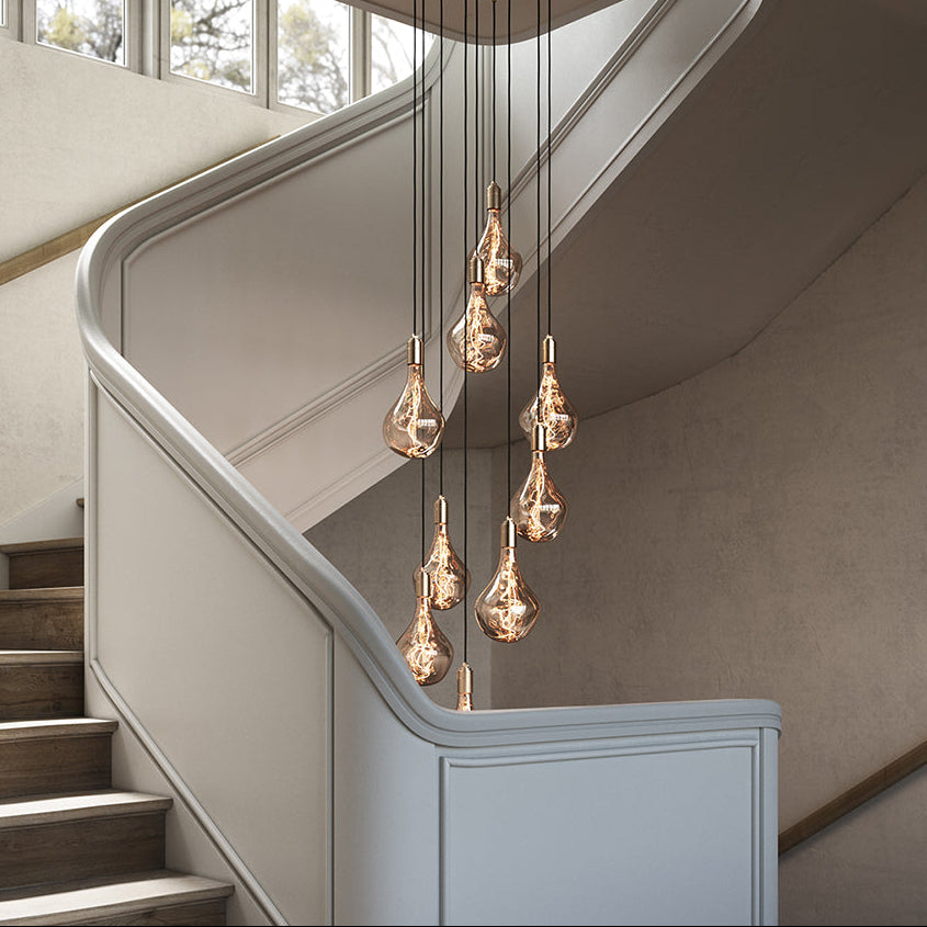 Tala Nine Pendant Brass with Voronoi II, White & Brass Canopy – from Amos Lighting + Home
